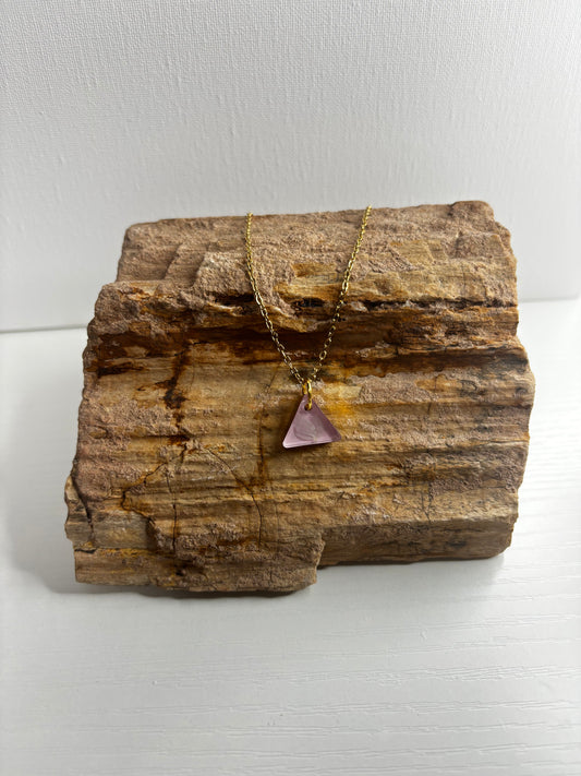 White and gold triangle necklace